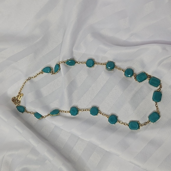 KATE SPADE TURQUOISE FAUCETED JEWEL NECKLACE - Picture 4 of 8